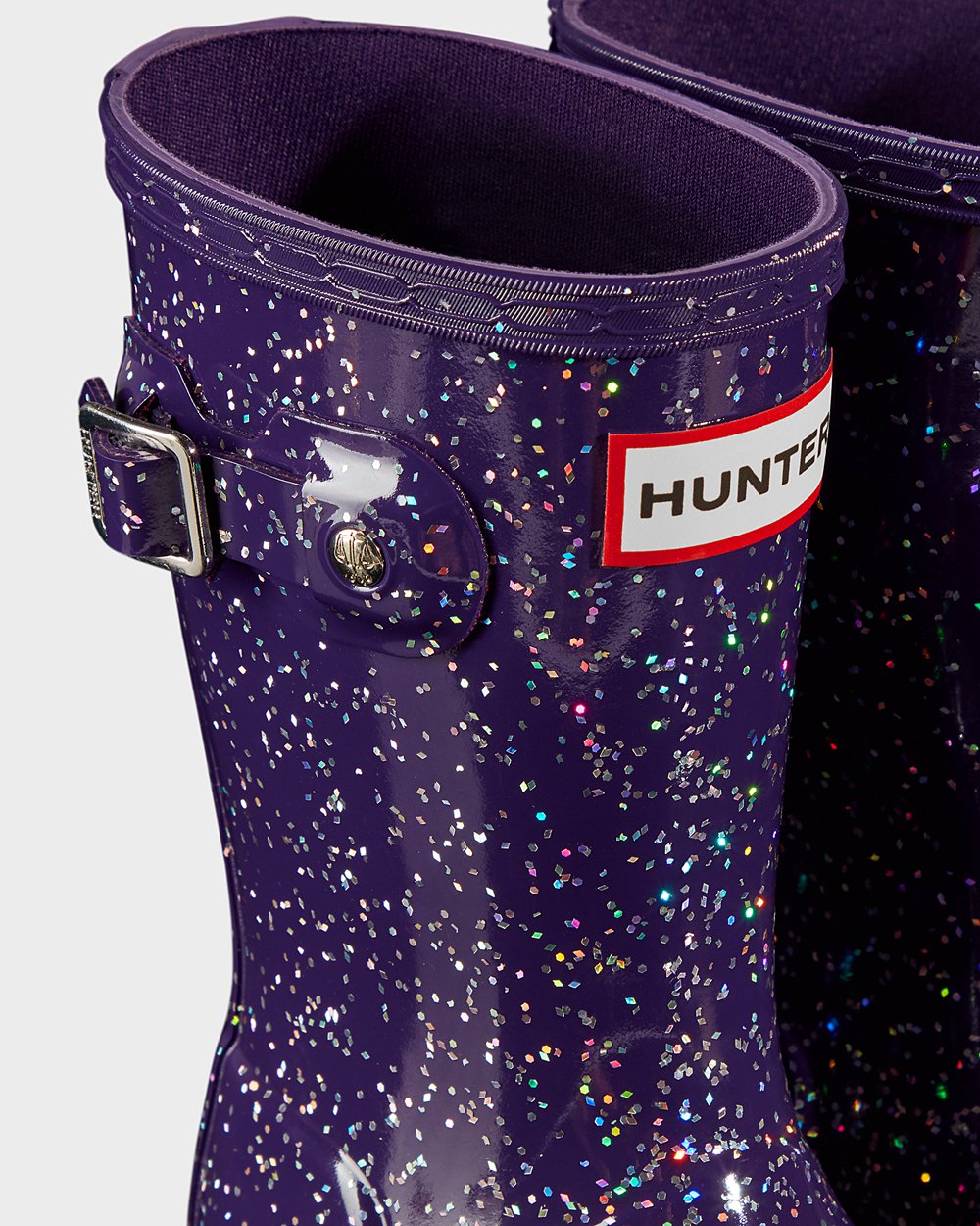 Botas de Lluvia Hunter Niños - Original Little Giant Glitter - Azules Morados - ZTHMIGA-47